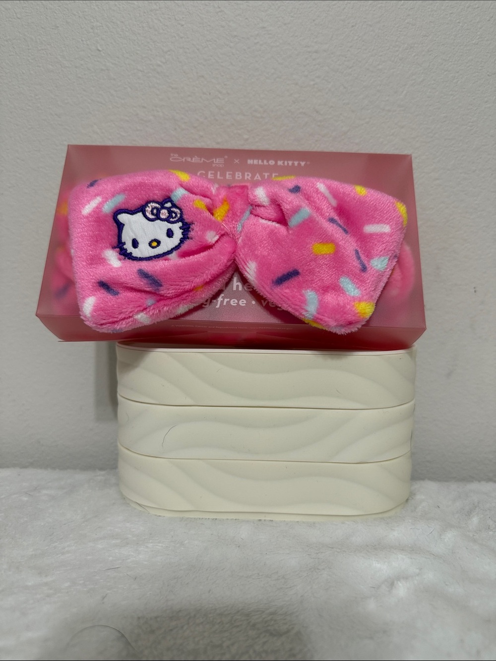 2 for 35 or 1 for 19 Hello Kitty Pink Plush Sprinkle Bow Headwrap